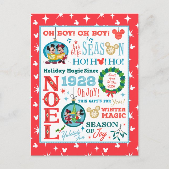Mickey | Merry Christmas Holiday Postcard (Front)