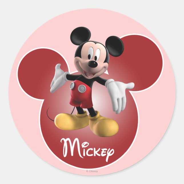 Mickey Mickey Clubhouse | Head Icon Classic Round Sticker (Front)