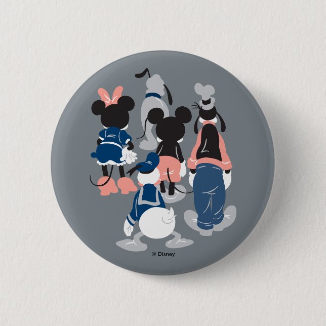Mickey | Mickey Friend Turns Pinback Button (Front)