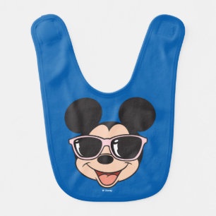 Mickey Mickey Smiling Sunglasses Baby Bib