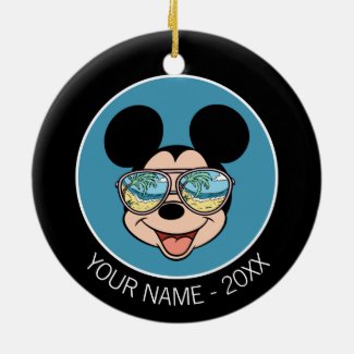 Mickey | Mickey Tropical Sunglasses Add Your Name Ceramic Ornament