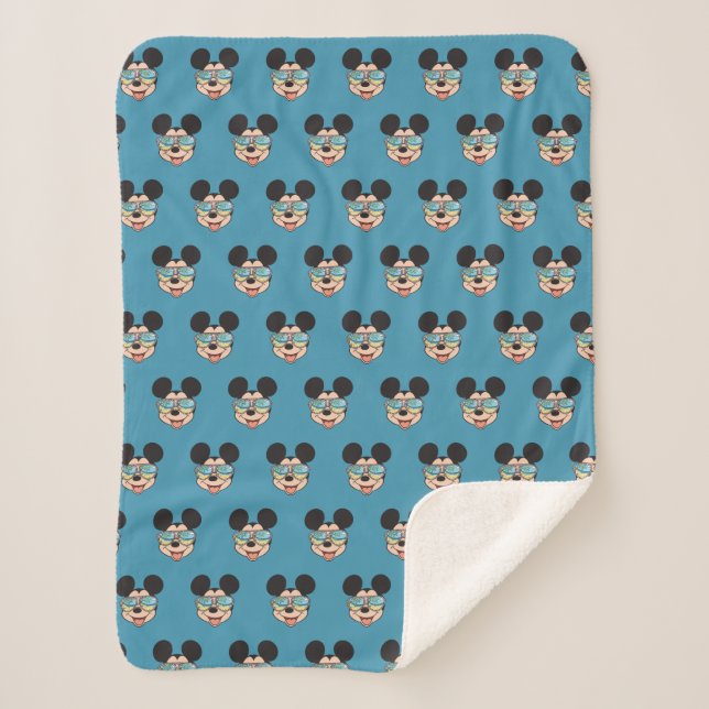 Mickey | Mickey Tropical Sunglasses Sherpa Blanket (Front)