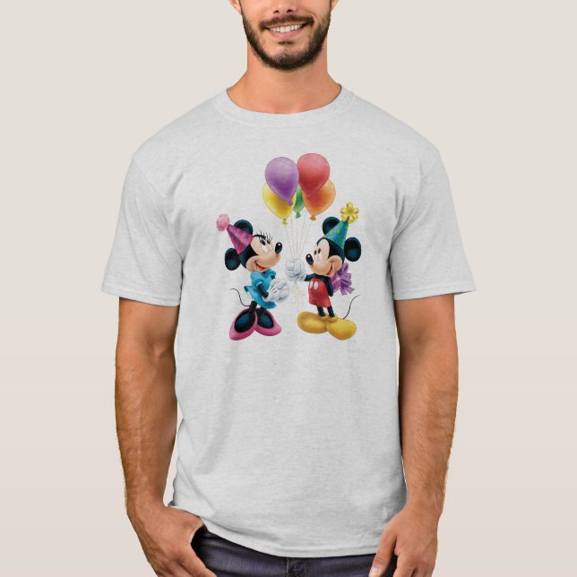 Mickey & Minnie Balloons Birthday T-Shirt (Front)