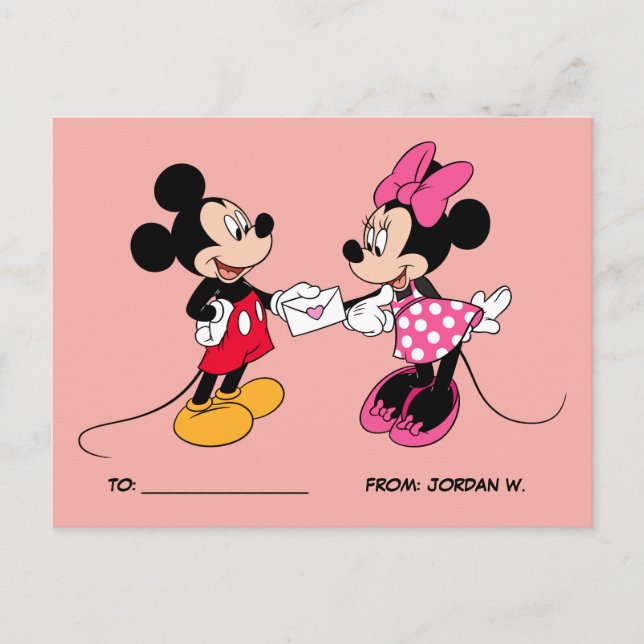 Mickey & Minnie | Be Mine Holiday Postcard (Front)
