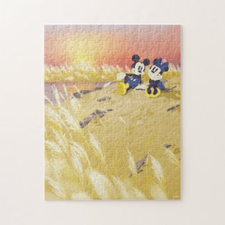 Mickey & Minnie Beach Sunset Jigsaw Puzzle