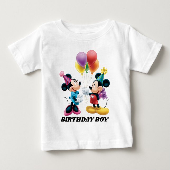 Mickey & Minnie | Birthday Boy Baby T-Shirt (Front)