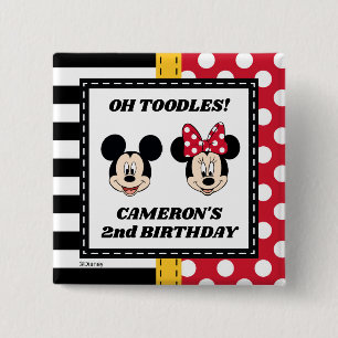 Mickey & Minnie Birthday  Button