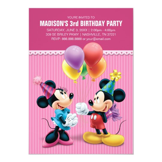 Mickey &amp; Minnie | Birthday Card | Zazzle