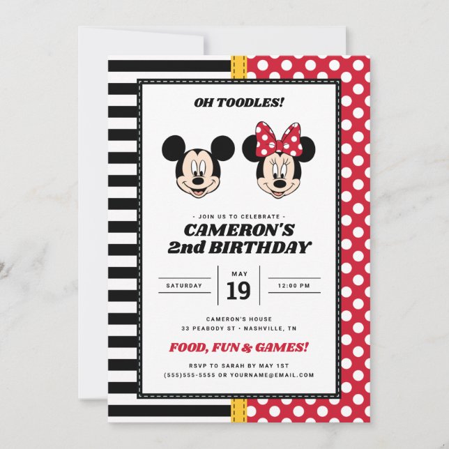 Mickey & Minnie Birthday  Invitation (Front)