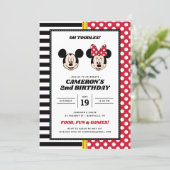 Mickey & Minnie Birthday  Invitation (Standing Front)
