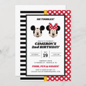 Mickey & Minnie Birthday  Invitation (Front/Back)
