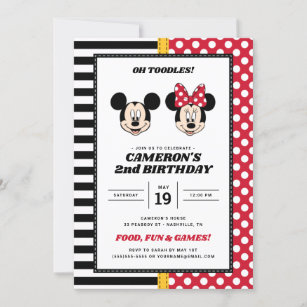Mickey & Minnie Birthday  Invitation