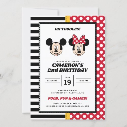Mickey  Minnie Birthday  Invitation
