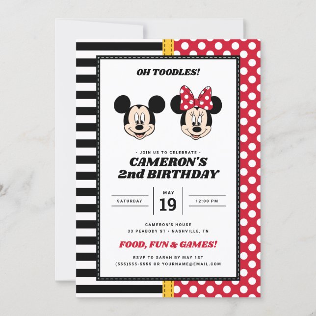 Mickey & Minnie Birthday  Invitation (Front)