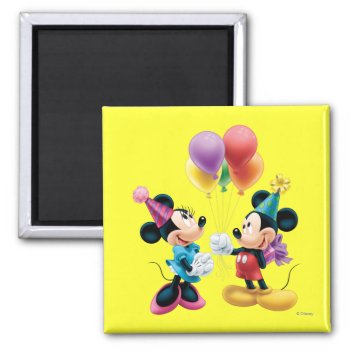 Mickey & Minnie | Birthday Magnet by MickeyAndFriends at Zazzle