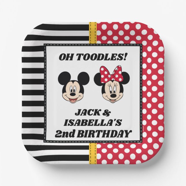 Mickey & Minnie Birthday  Paper Plates (Front)