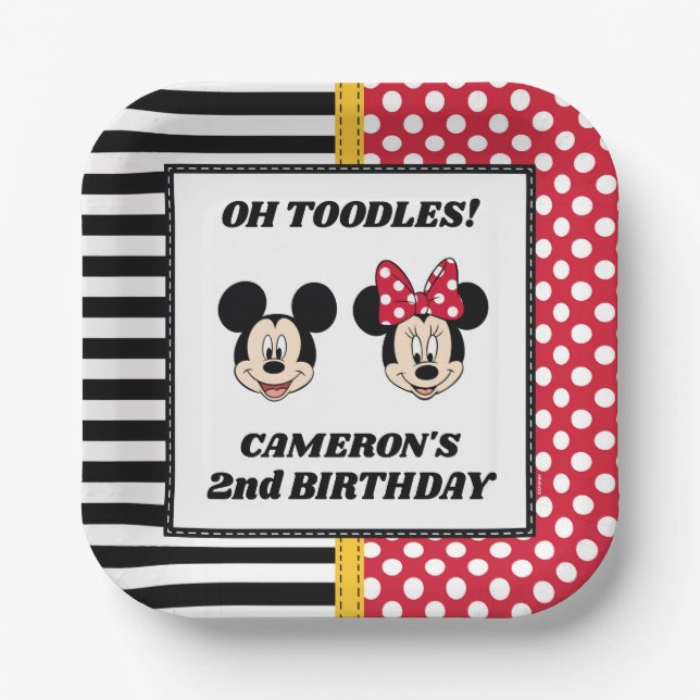 Mickey & Minnie Birthday  Paper Plates (Front)