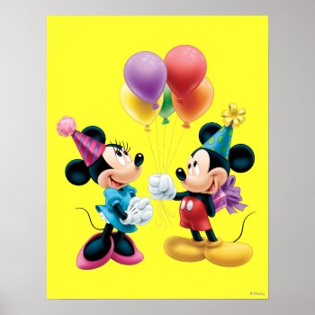 Mickey & Minnie | Birthday Poster by MickeyAndFriends at Zazzle
