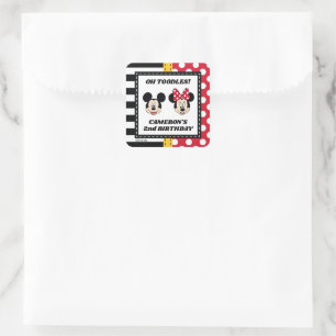 Mickey & Minnie Birthday Square Sticker