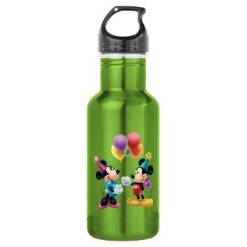 Mickey & Minnie | Birthday Stainless Steel Water Bottle by MickeyAndFriends at Zazzle