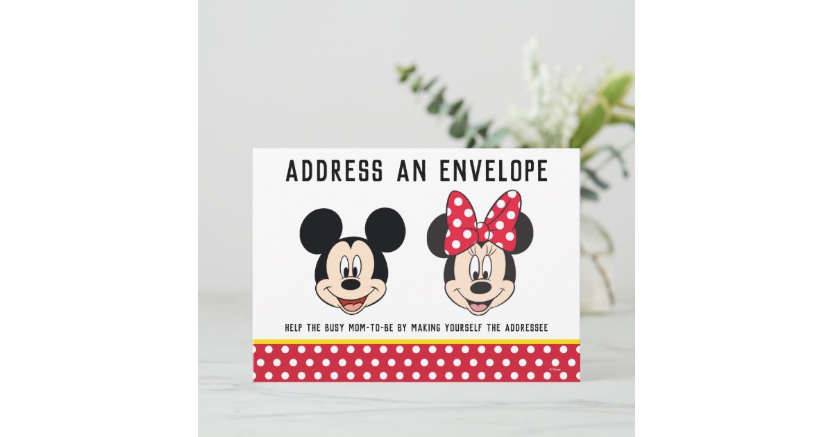 Mickey & Minnie | Boy or Girl - Address Envelope Invitation | Zazzle
