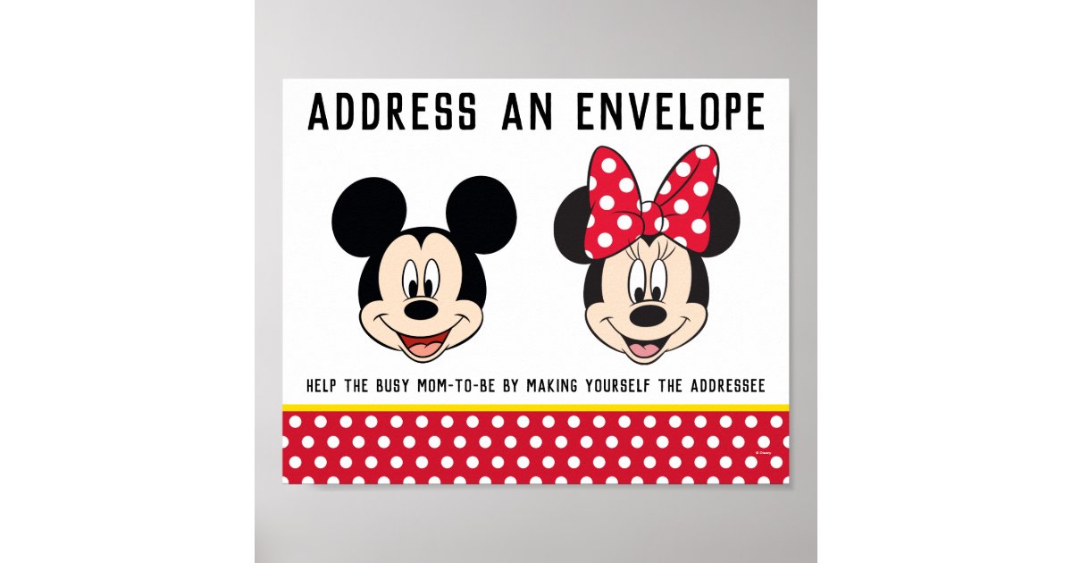 Mickey & Minnie | Boy or Girl - Address Envelope Poster | Zazzle