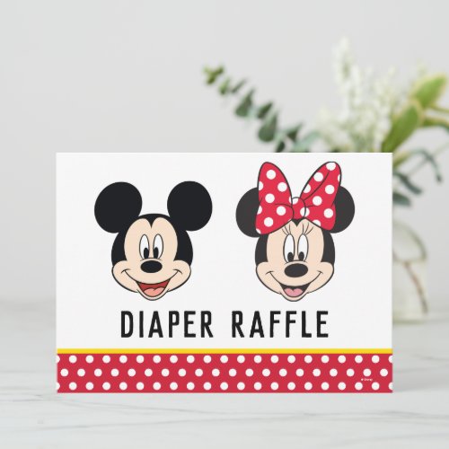 Mickey  Minnie  Boy or Girl _ Diaper Raffle Invitation