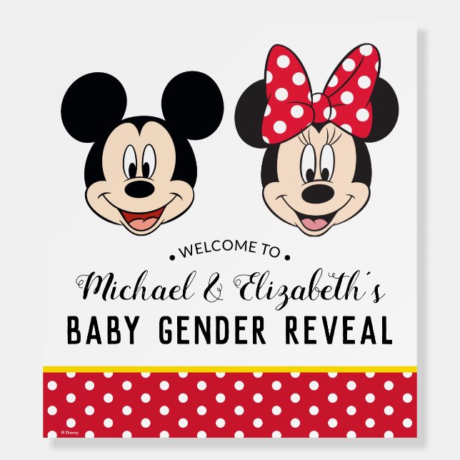 Mickey & Minnie | Boy or Girl - Gender Reveal Foam Board (Front)