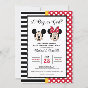Mickey & Minnie Boy or Girl - Gender Reveal Invitation