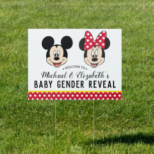 Mickey & Minnie Boy or Girl - Gender Reveal Sign