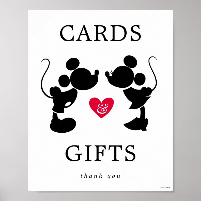 Mickey & Minnie Bridal Shower Cards & Gifts Poster (Front)