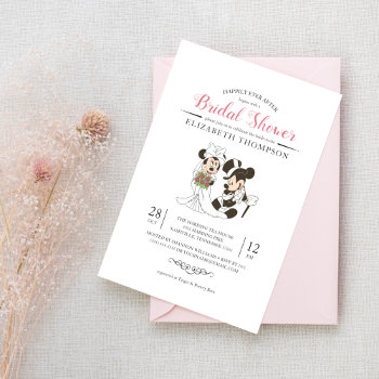 Mickey & Minnie | Bride And Groom Bridal Shower Invitation by MickeyAndFriends at Zazzle