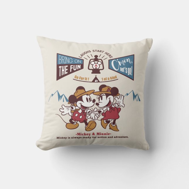 Mickey & Minnie | Bring on the Fun Throw Pillow (Front)