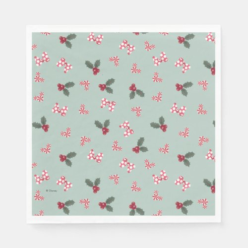 Mickey  Minnie  Christmas Holly Pattern Napkins