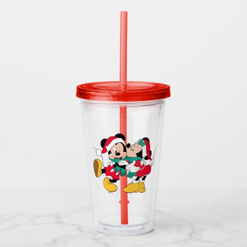 Mickey  Minnie  Christmas Kisses Acrylic Tumbler