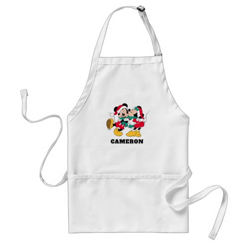 Mickey  Minnie  Christmas Kisses Adult Apron