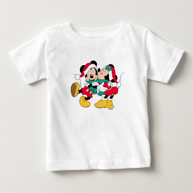 Mickey & Minnie | Christmas Kisses Baby T-Shirt (Front)