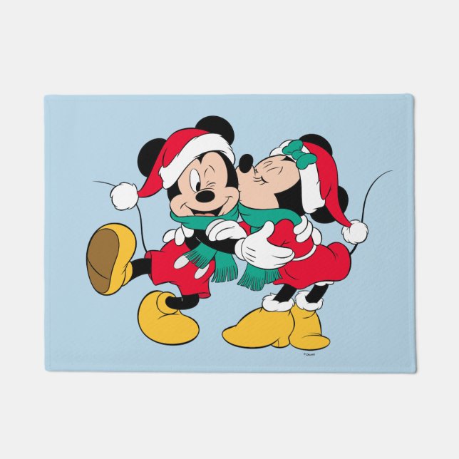 Mickey & Minnie | Christmas Kisses Doormat (Front)