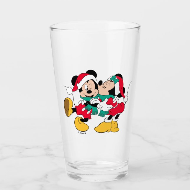 Mickey & Minnie | Christmas Kisses Glass (Front)