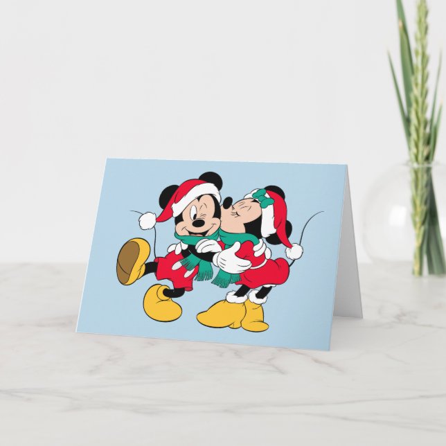Mickey & Minnie | Christmas Kisses Holiday Card (Front)