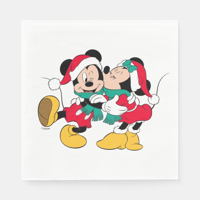 Mickey & Minnie | Christmas Kisses Napkins (Front)