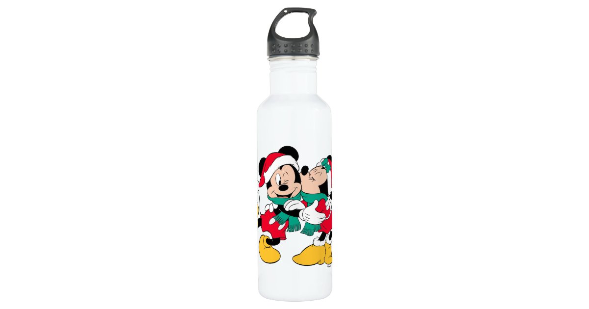 Mickey and Minnie Mouse Stainless Steel Water Bottle with Built-In