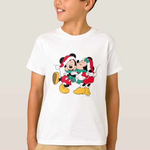 Mickey  Minnie  Christmas Kisses T_Shirt