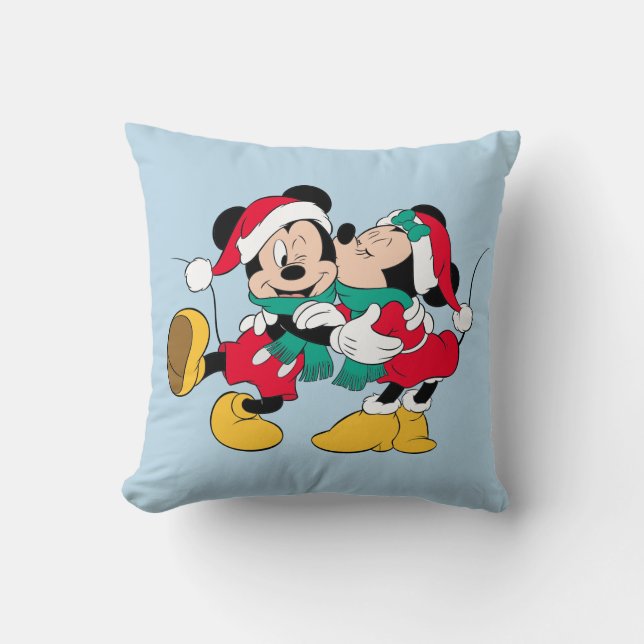 Mickey & Minnie | Christmas Kisses Throw Pillow (Front)