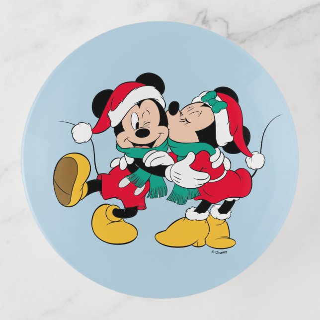 Mickey & Minnie | Christmas Kisses Trinket Tray (Front)