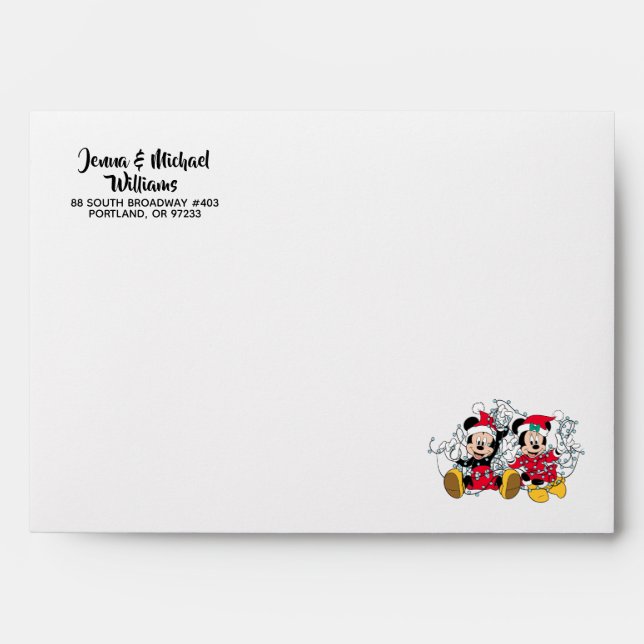 Mickey & Minnie |Christmas Lights Envelope (Front)