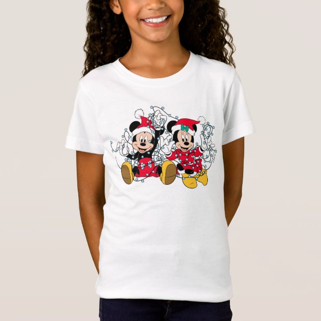 Mickey & Minnie |Christmas Lights T-Shirt (Front)