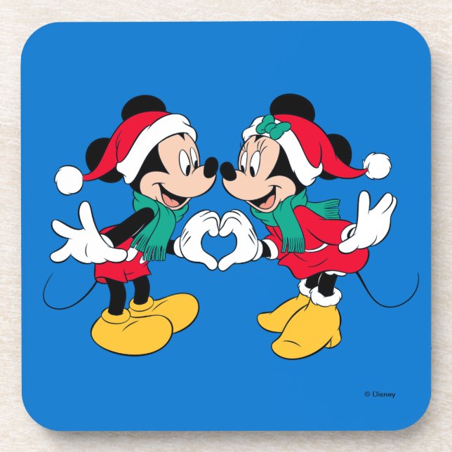 Mickey & Minnie | Christmas Love Beverage Coaster (Front)