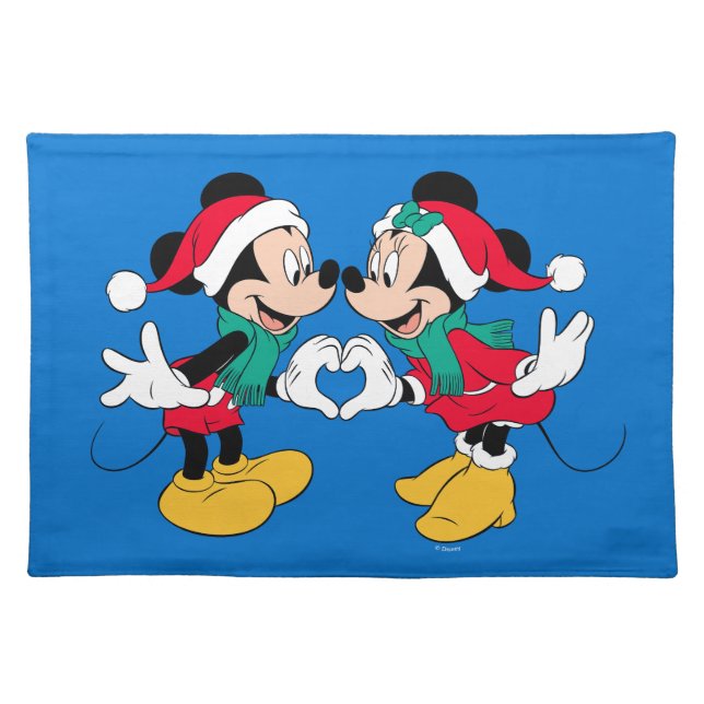 Mickey & Minnie | Christmas Love Cloth Placemat (Front)