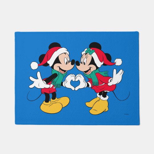 Mickey Minnie Christmas Love Doormat